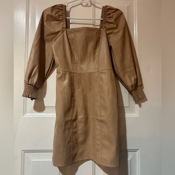 seven for all mankind leather dress 7 For All Mankind Black Flax-Leather Fit &